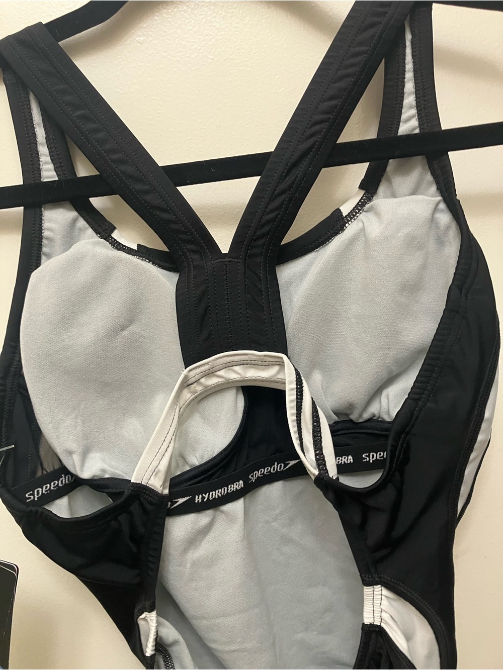 Speedo Black One-Piece racing Swimsuit with Iridescent Logo size 8 NWT - Picture 4 of 14
